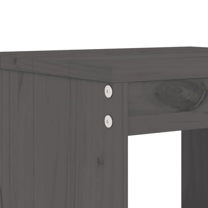 vidaXL Gartenhocker 2 Stk. Grau 40x36x45 cm Massivholz Kiefer