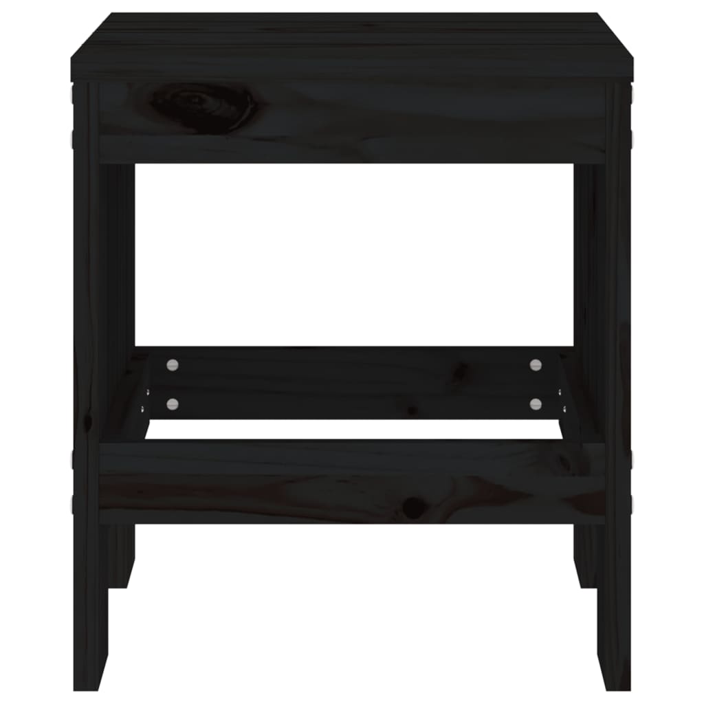 vidaXL Gartenhocker 2 Stk. Schwarz 40x36x45 cm Massivholz Kiefer