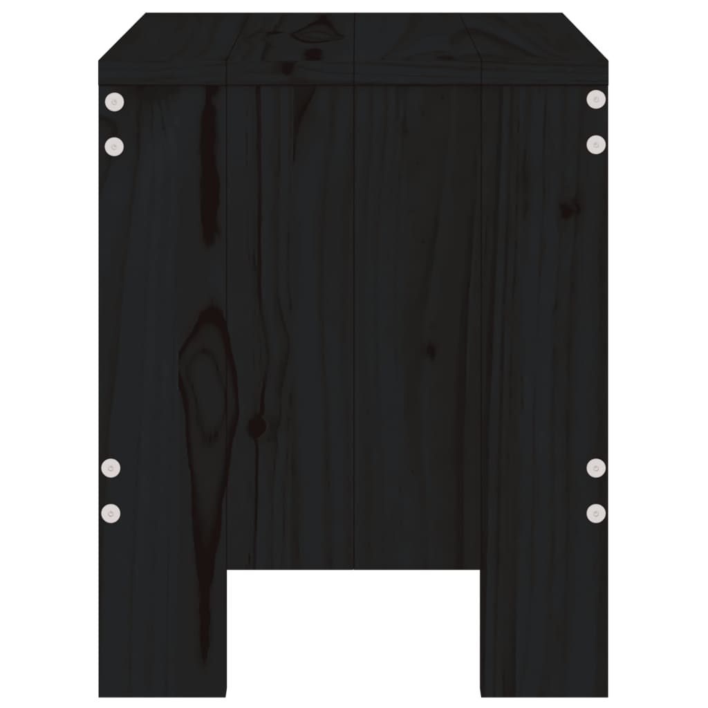 vidaXL Gartenhocker 2 Stk. Schwarz 40x36x45 cm Massivholz Kiefer