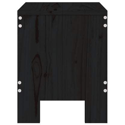 vidaXL Gartenhocker 2 Stk. Schwarz 40x36x45 cm Massivholz Kiefer