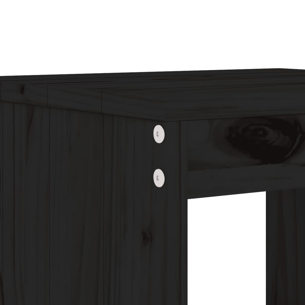 vidaXL Gartenhocker 2 Stk. Schwarz 40x36x45 cm Massivholz Kiefer