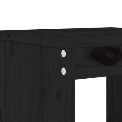 vidaXL Gartenhocker 2 Stk. Schwarz 40x36x45 cm Massivholz Kiefer