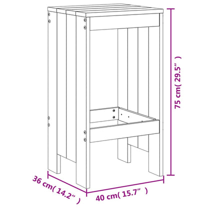 vidaXL Barhocker 2 Stk. Schwarz 40x36x75 cm Massivholz Kiefer