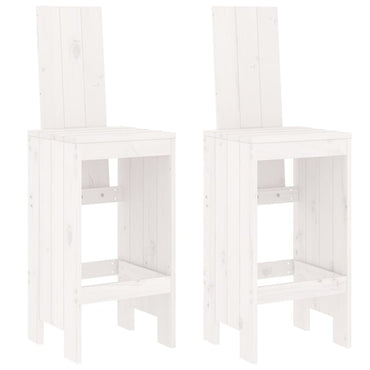vidaXL Tabourets de bar 2 pcs Blanc 40x42x120 cm Bois de pin massif