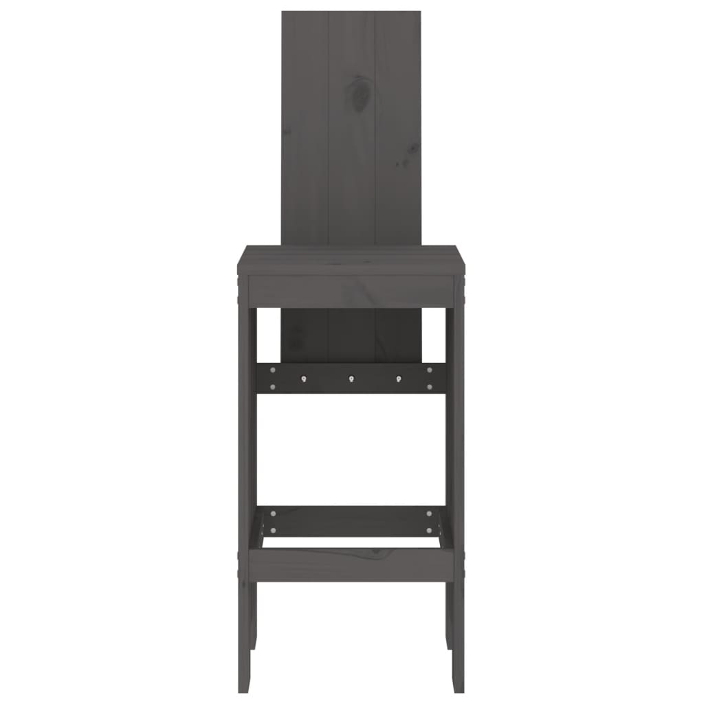 vidaXL Barhocker 2 Stk. Grau 40x42x120 cm Massivholz Kiefer