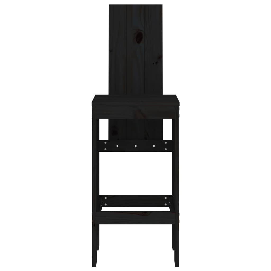 vidaXL Barhocker 2 Stk. Schwarz 40x42x120 cm Massivholz Kiefer
