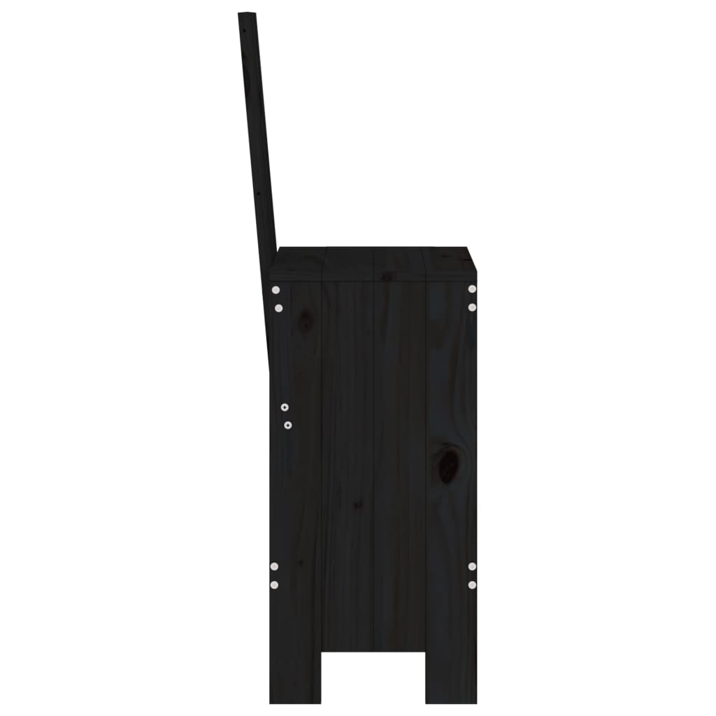 vidaXL Barhocker 2 Stk. Schwarz 40x42x120 cm Massivholz Kiefer