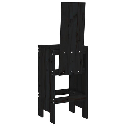 vidaXL Barhocker 2 Stk. Schwarz 40x42x120 cm Massivholz Kiefer