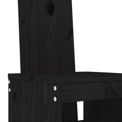 vidaXL Barhocker 2 Stk. Schwarz 40x42x120 cm Massivholz Kiefer