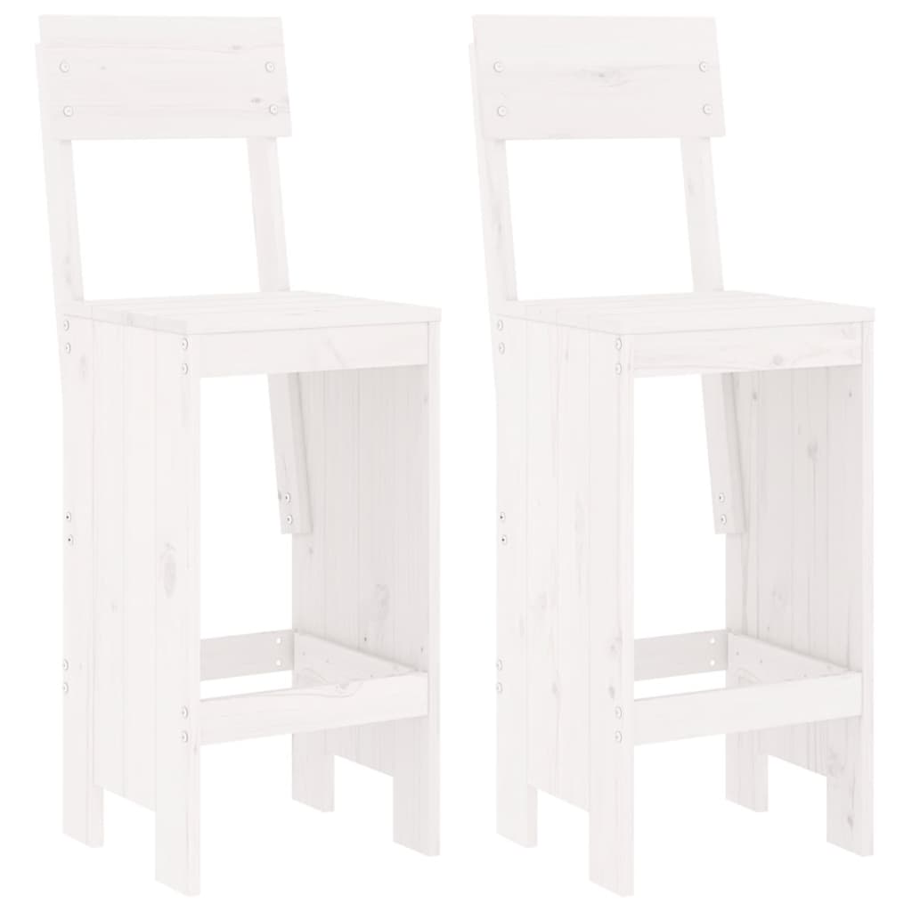 vidaXL Barhocker 2 Stk. Weiß 40x48,5x115,5 cm Massivholz Kiefer