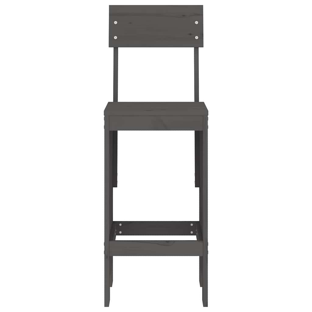 vidaXL Tabourets de bar 2 pcs Gris 40x48,5x115,5 cm Bois de pin massif