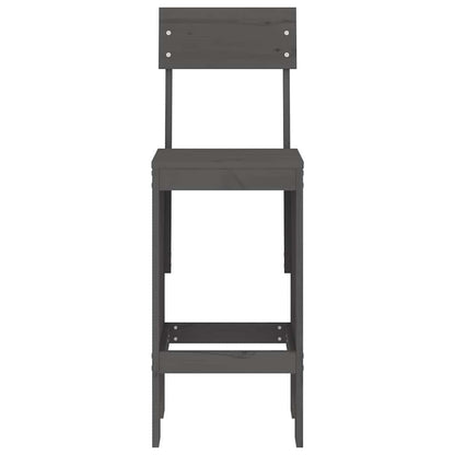vidaXL Tabourets de bar 2 pcs Gris 40x48,5x115,5 cm Bois de pin massif