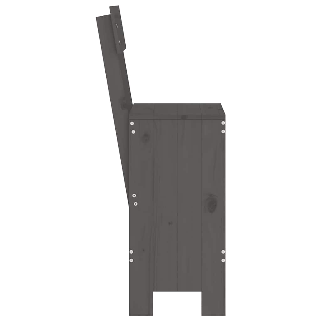 vidaXL Tabourets de bar 2 pcs Gris 40x48,5x115,5 cm Bois de pin massif