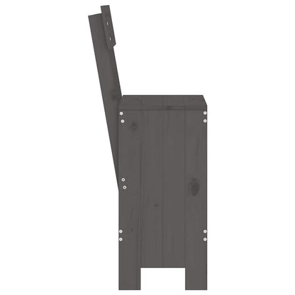 vidaXL Tabourets de bar 2 pcs Gris 40x48,5x115,5 cm Bois de pin massif