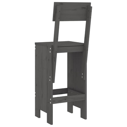 vidaXL Tabourets de bar 2 pcs Gris 40x48,5x115,5 cm Bois de pin massif