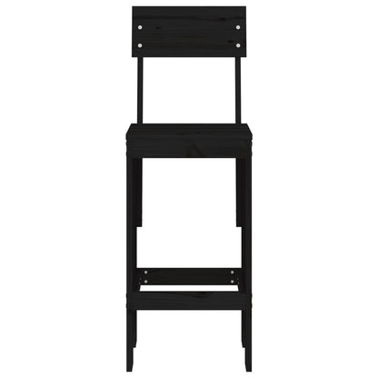 vidaXL Tabourets de bar 2 pcs Noir 40x48,5x115,5 cm Bois de pin massif