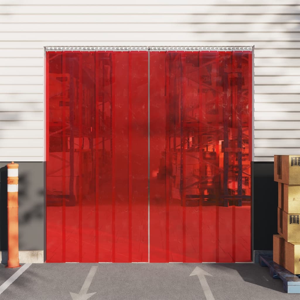 vidaXL Rideau de porte rouge 300x2,6 mm 10 m PVC