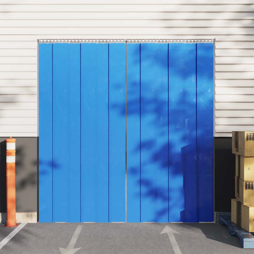 vidaXL Rideau de porte bleu 300x2,6 mm 25 m PVC