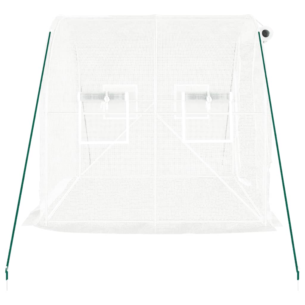 Gewächshaus mit Stahlrahmen Weiß 4 m² 2x2x2 m