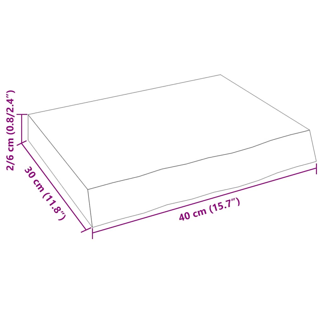 vidaXL Wandregal 40x30x(2-6) cm Massivholz Eiche Unbehandelt