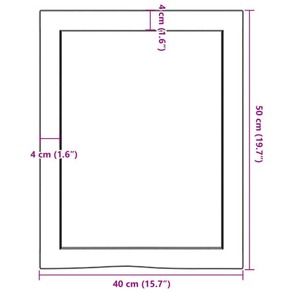 vidaXL Wandregal 40x50x(2-4) cm Massivholz Eiche Unbehandelt