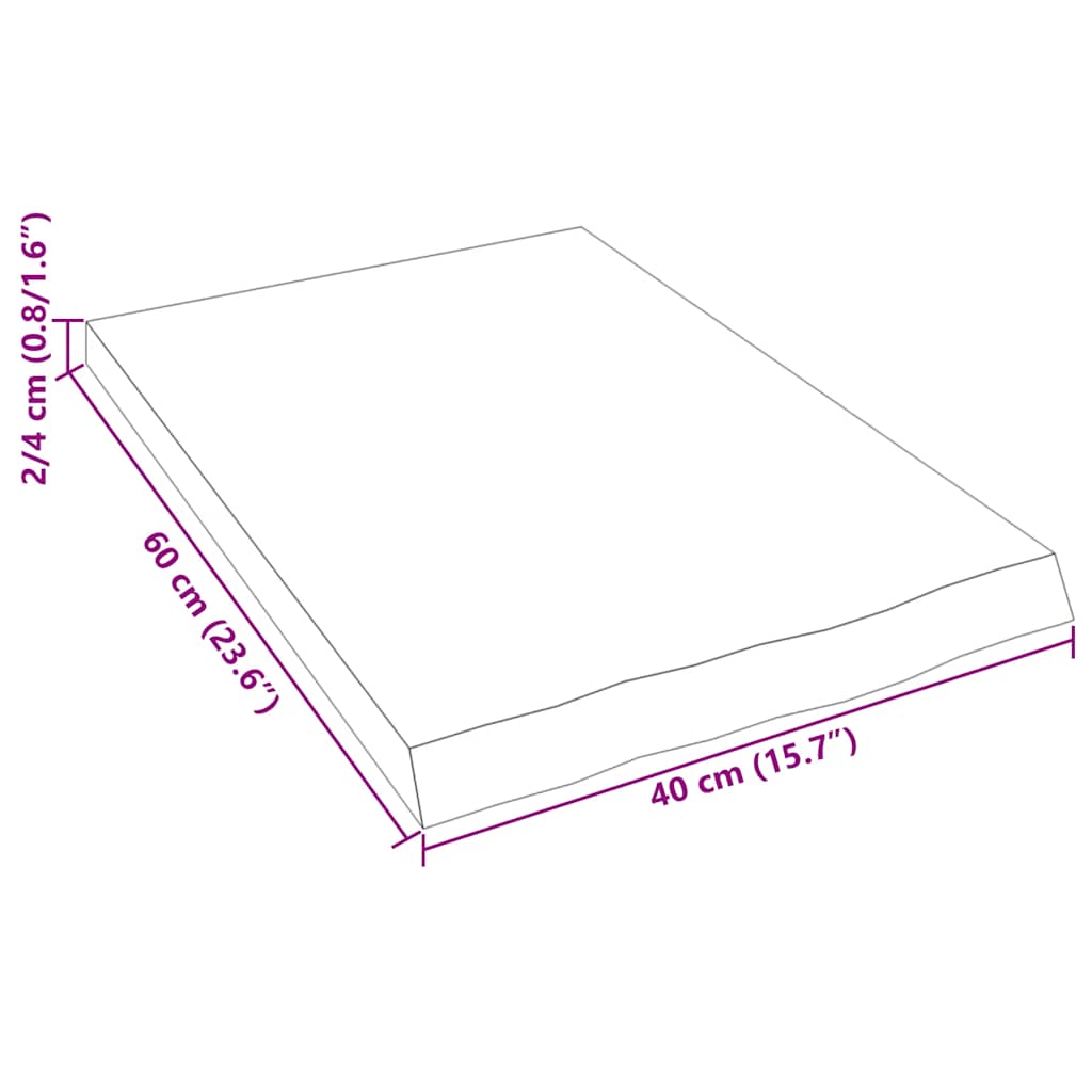 vidaXL Wandregal 40x60x(2-4) cm Massivholz Eiche Unbehandelt