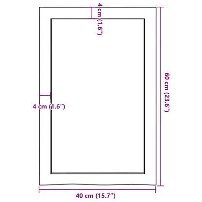 vidaXL Wandregal 40x60x(2-4) cm Massivholz Eiche Unbehandelt