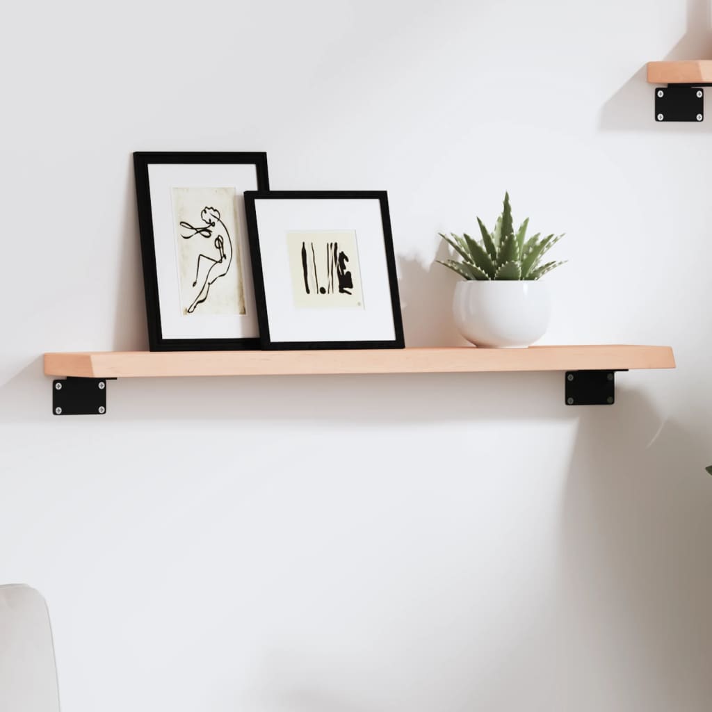 vidaXL Wandregal 60x10x2 cm Massivholz Eiche Unbehandelt
