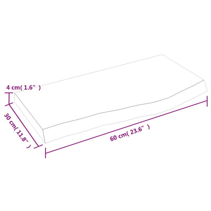 vidaXL Wandregal 60x30x(2-4) cm Massivholz Eiche Unbehandelt