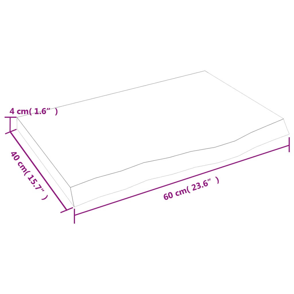 vidaXL Wandregal 60x40x(2-4) cm Massivholz Eiche Unbehandelt