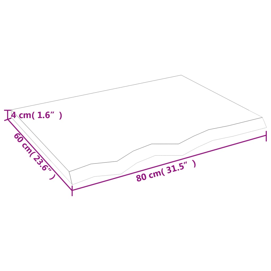 vidaXL Wandregal 80x60x(2-4) cm Massivholz Eiche Unbehandelt