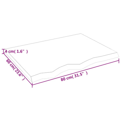 vidaXL Wandregal 80x60x(2-4) cm Massivholz Eiche Unbehandelt