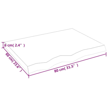 vidaXL Étagère murale 80x60x(2-6) cm en chêne massif non traité