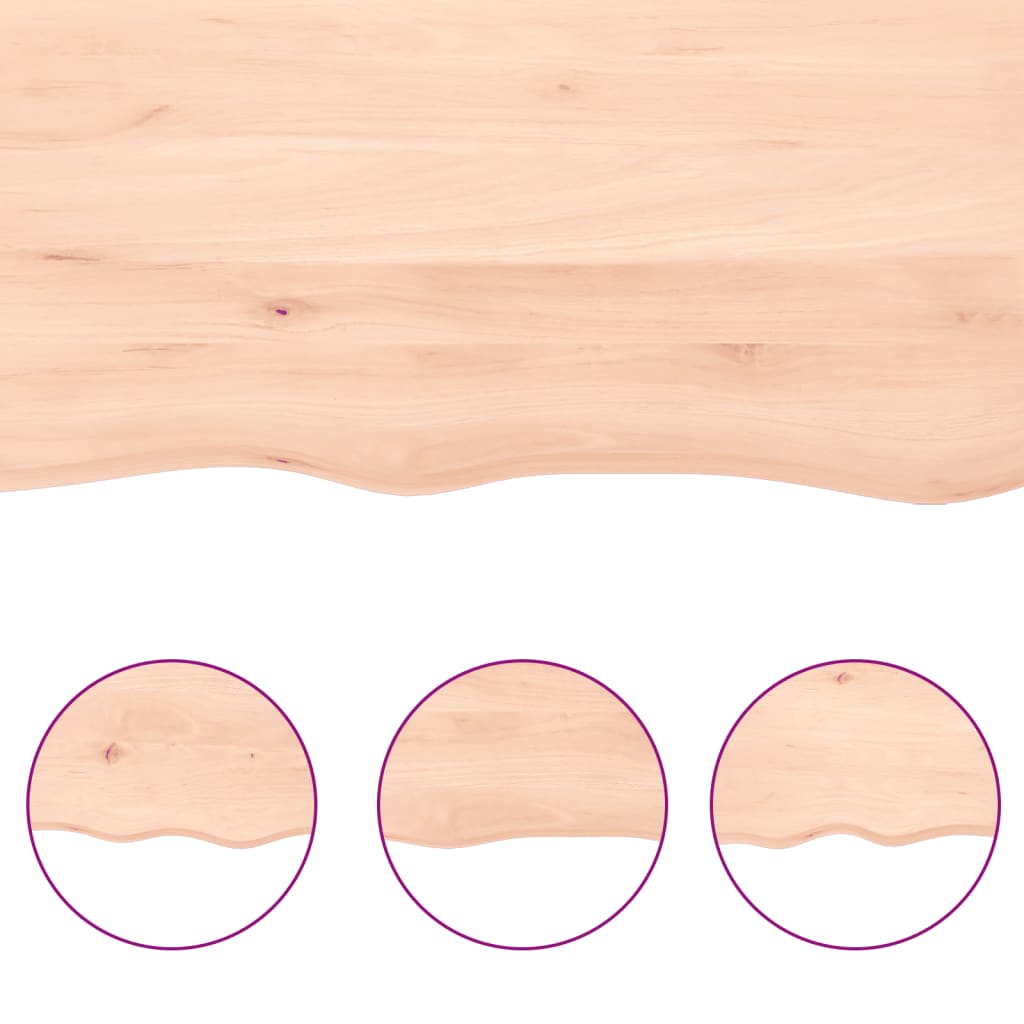vidaXL Wandregal 100x60x2 cm Massivholz Eiche Unbehandelt