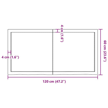 vidaXL Étagère murale 120x60x(2-6) cm en chêne massif non traité