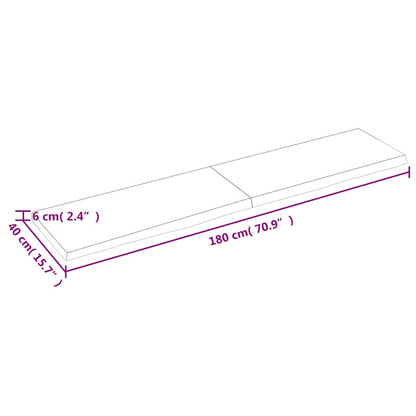 vidaXL Wandregal 180x40x(2-6) cm Massivholz Eiche Unbehandelt