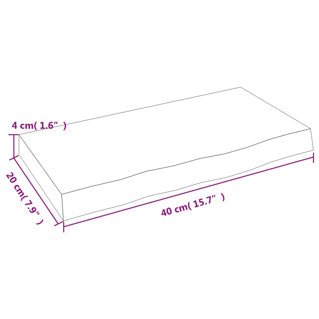 vidaXL Wandregal Hellbraun 40x20x4 cm Massivholz Eiche Behandelt