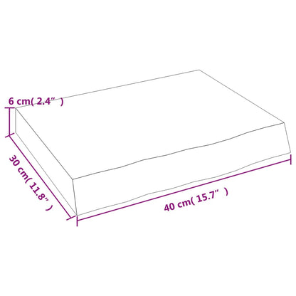 vidaXL Wandregal Hellbraun 40x30x(2-6) cm Massivholz Eiche Behandelt
