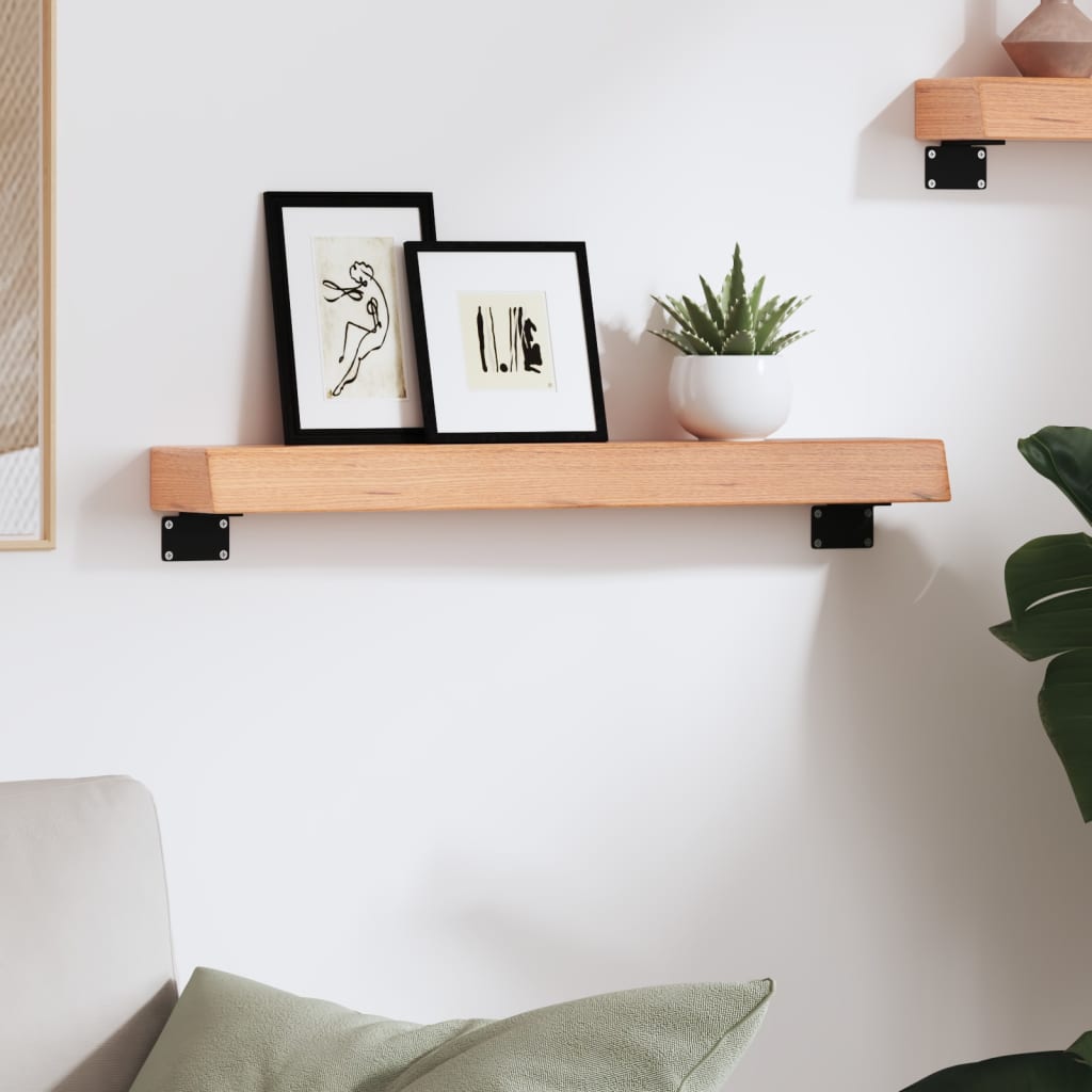 vidaXL Étagère murale marron clair 60x10x6 cm en bois de chêne massif traité