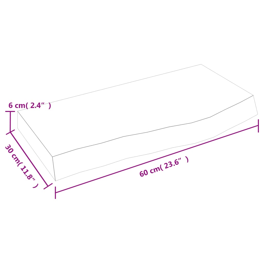 vidaXL Étagère murale marron clair 60x30x(2-6) cm en chêne massif traité