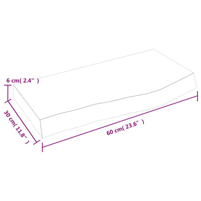 vidaXL Étagère murale marron clair 60x30x(2-6) cm en chêne massif traité
