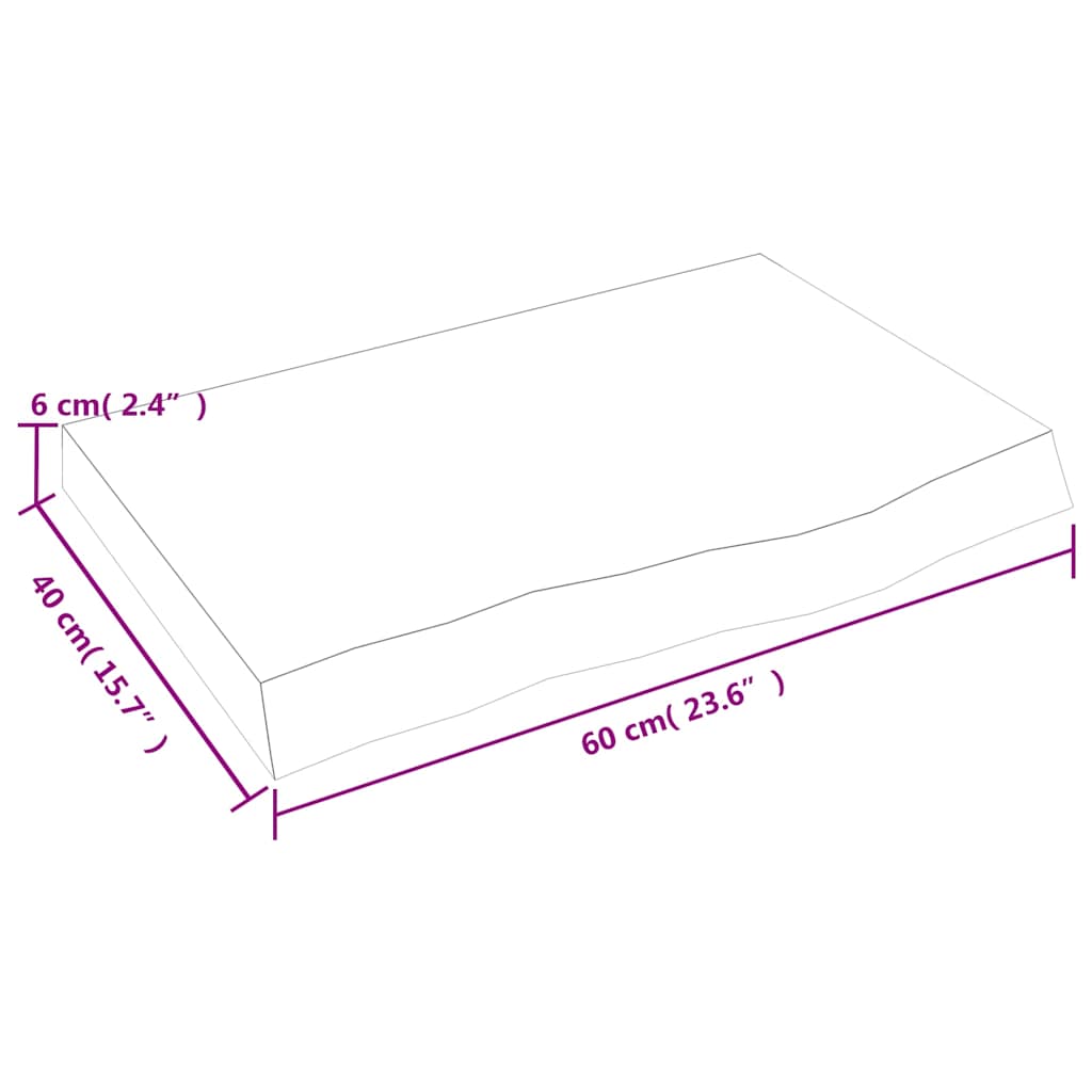 vidaXL Étagère murale Chêne massif clair traité 60x40x(2-6) cm