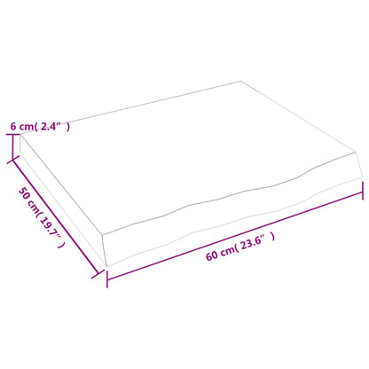 vidaXL Wandregal Hellbraun 60x50x(2-6) cm Massivholz Eiche Behandelt