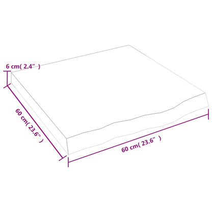 vidaXL Wandregal Hellbraun 60x60x(2-6) cm Massivholz Eiche Behandelt