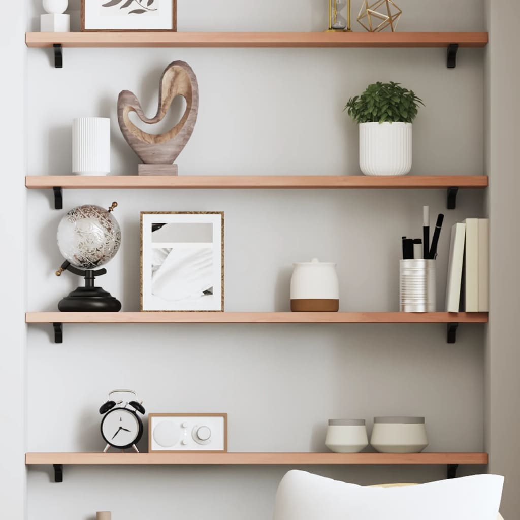 vidaXL Wandregal Hellbraun 80x10x2 cm Massivholz Eiche Behandelt