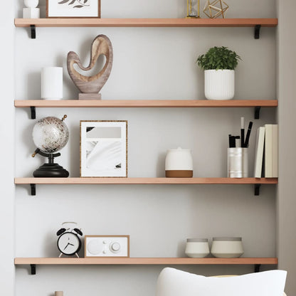 vidaXL Wandregal Hellbraun 80x10x2 cm Massivholz Eiche Behandelt