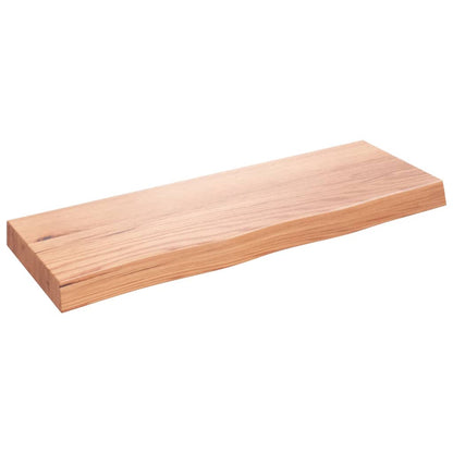 vidaXL Étagère murale marron clair 80x30x(2-6) cm en bois de chêne massif traité