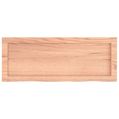 vidaXL Étagère murale marron clair 80x30x(2-6) cm en bois de chêne massif traité