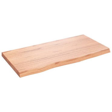 vidaXL Étagère murale Chêne massif traité marron clair 80x40x(2-4) cm