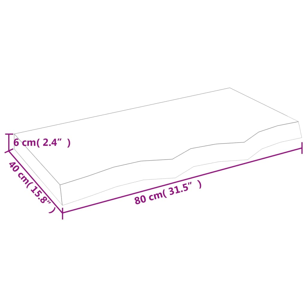 vidaXL Wandregal Hellbraun 80x40x(2-6) cm Massivholz Eiche Behandelt